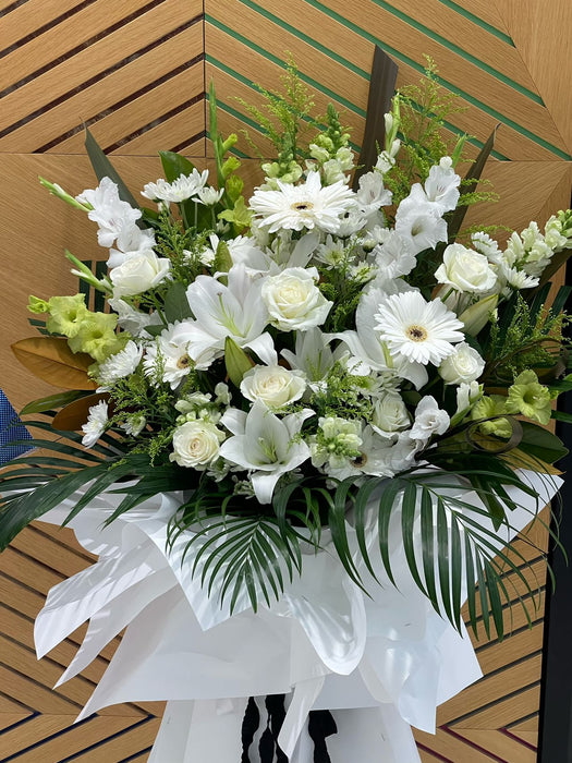 Sympathy flowers basket stand